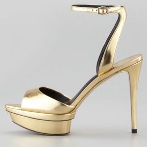 Brian Atwood Femme Fatale Platform heel shoe GOLD 10